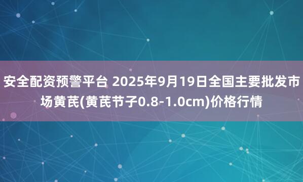 安全配资预警平台 2025年9月19日全国主要批发市场黄芪(黄芪节子0.8-1.0cm)价格行情